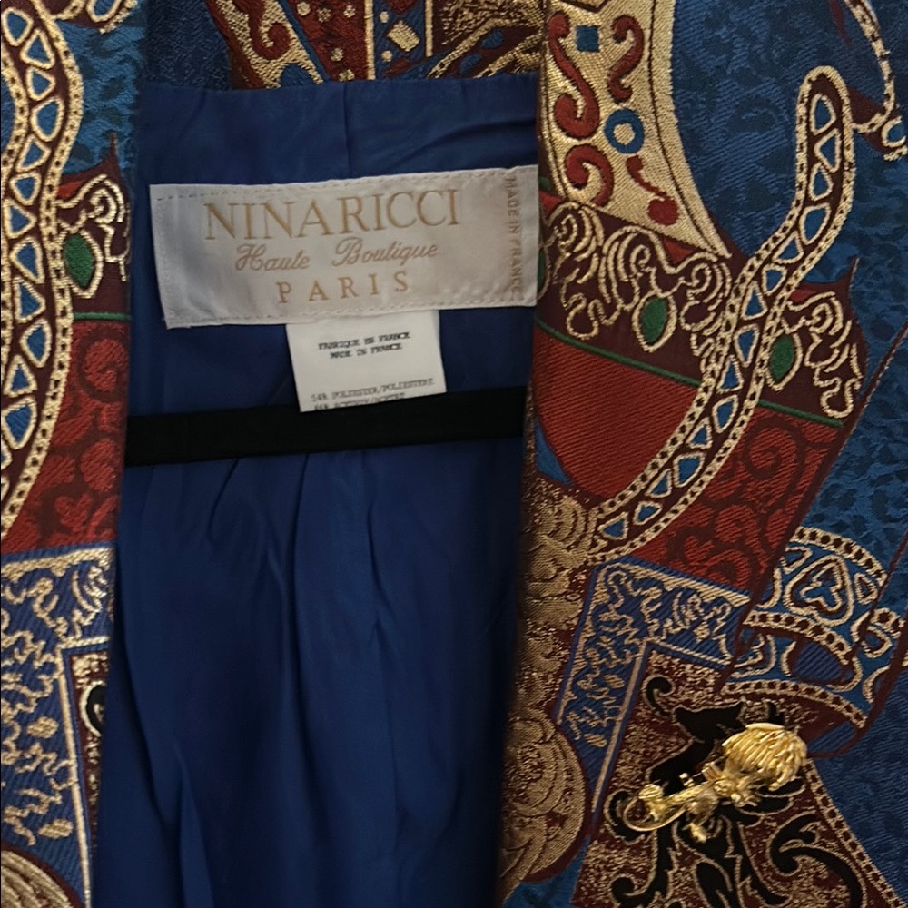 Perfect Nina Ricci Haute Boutique Blue and Red Jacket